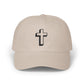 Christian Cross Dad Cap – Embroidered Minimalist Baseball Hat Hats Printify Stone One size