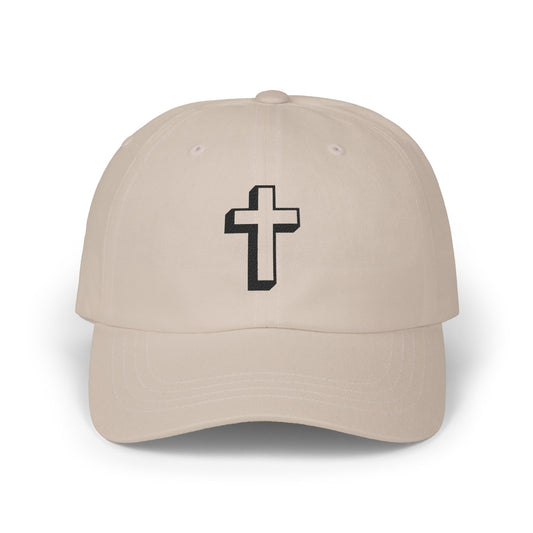 Christian Cross Dad Cap – Embroidered Minimalist Baseball Hat