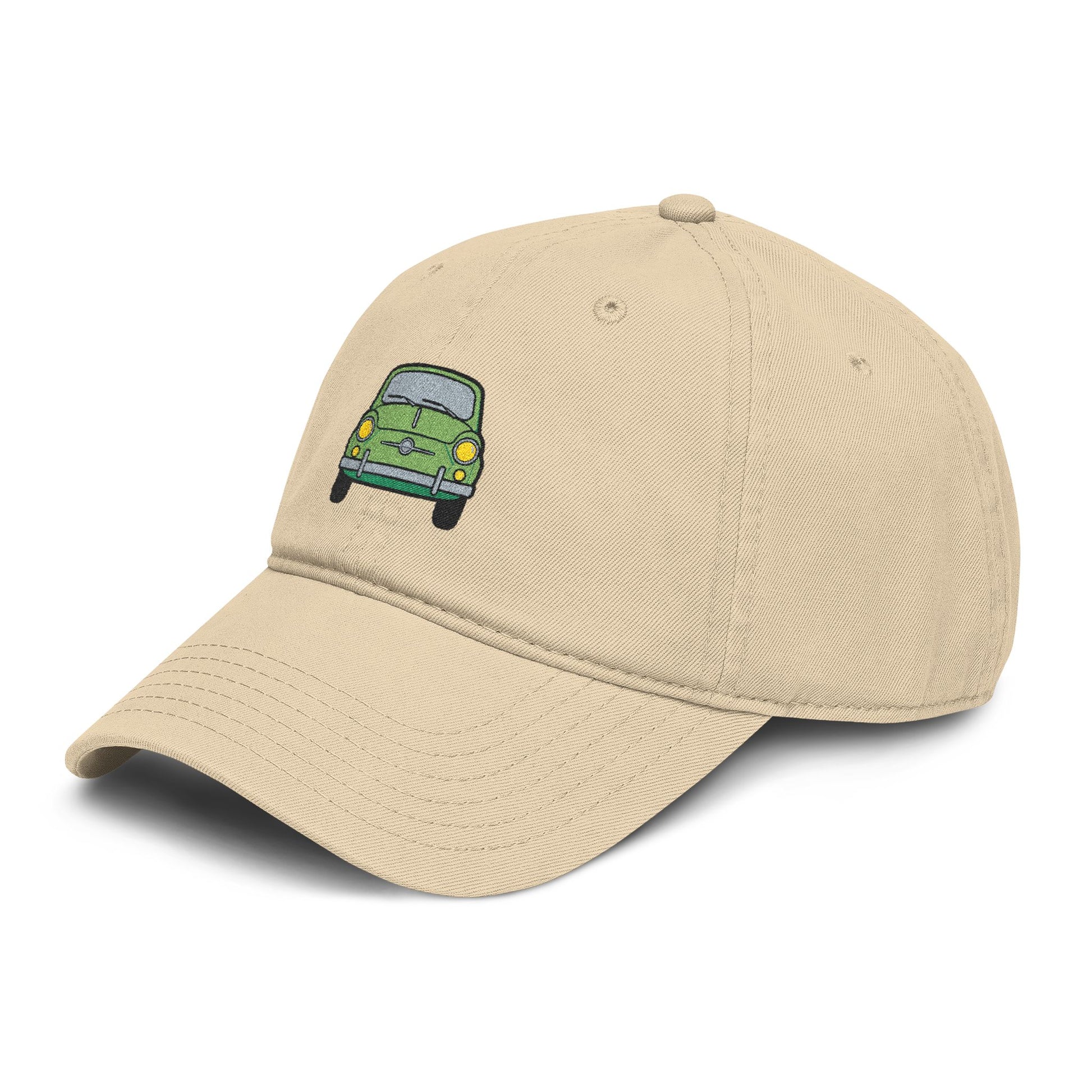 Vintage Green Car Embroidered Baseball Cap — Washed Cotton Dad Hat Hats Printify