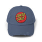 Santa Cruz Logo Distressed Cap – Vintage Skate Dad Hat Hats Printify Scotland Blue One size