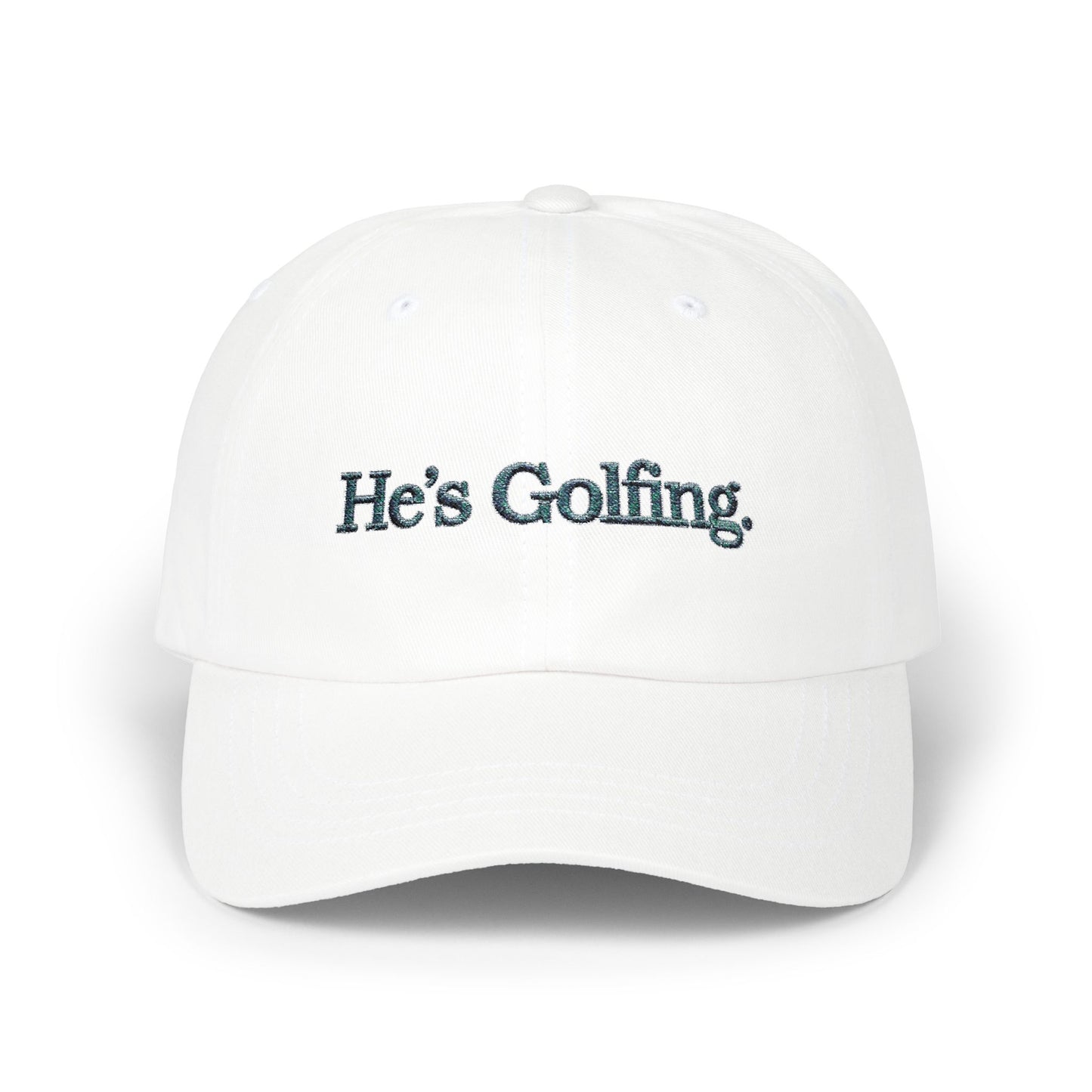 He's Golfing Dad Cap – Embroidered Golf Hat for Golf-Loving Dads