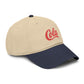 Washed Cotton Baseball Cap with Retro "Cola" Script Embroidery Hats Printify