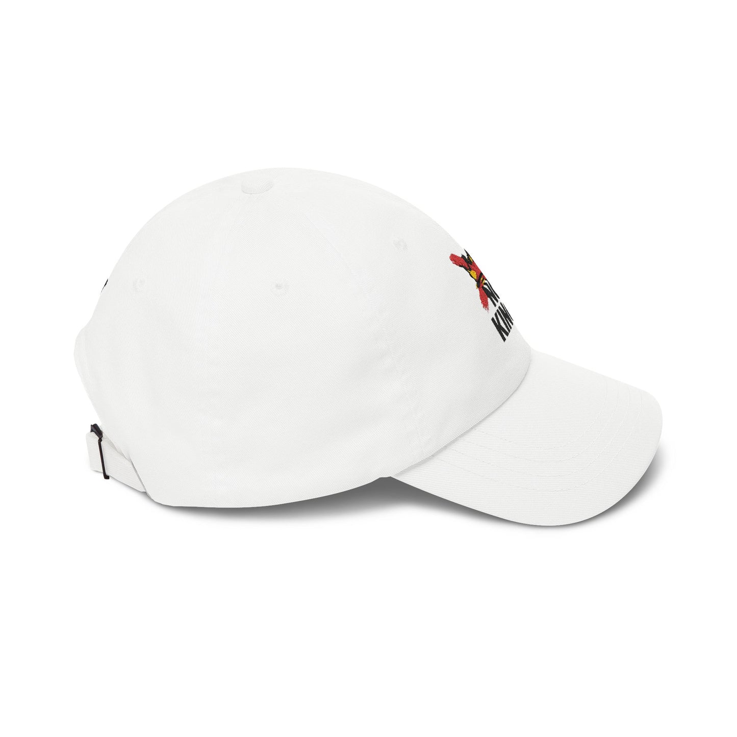 No Kings Embroidered Dad Cap — Casual White Baseball Hat Hats Printify