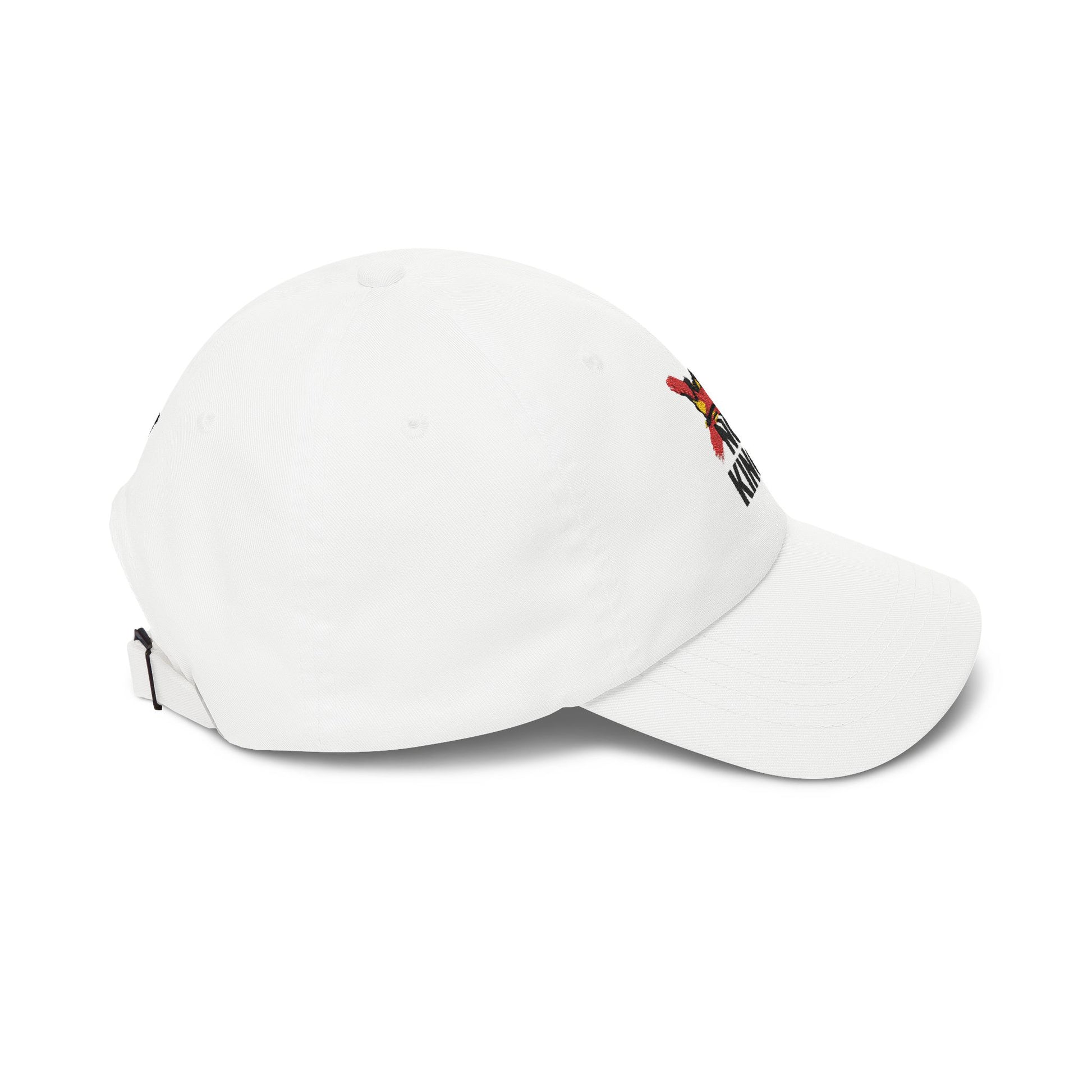 No Kings Embroidered Dad Cap — Casual White Baseball Hat Hats Printify