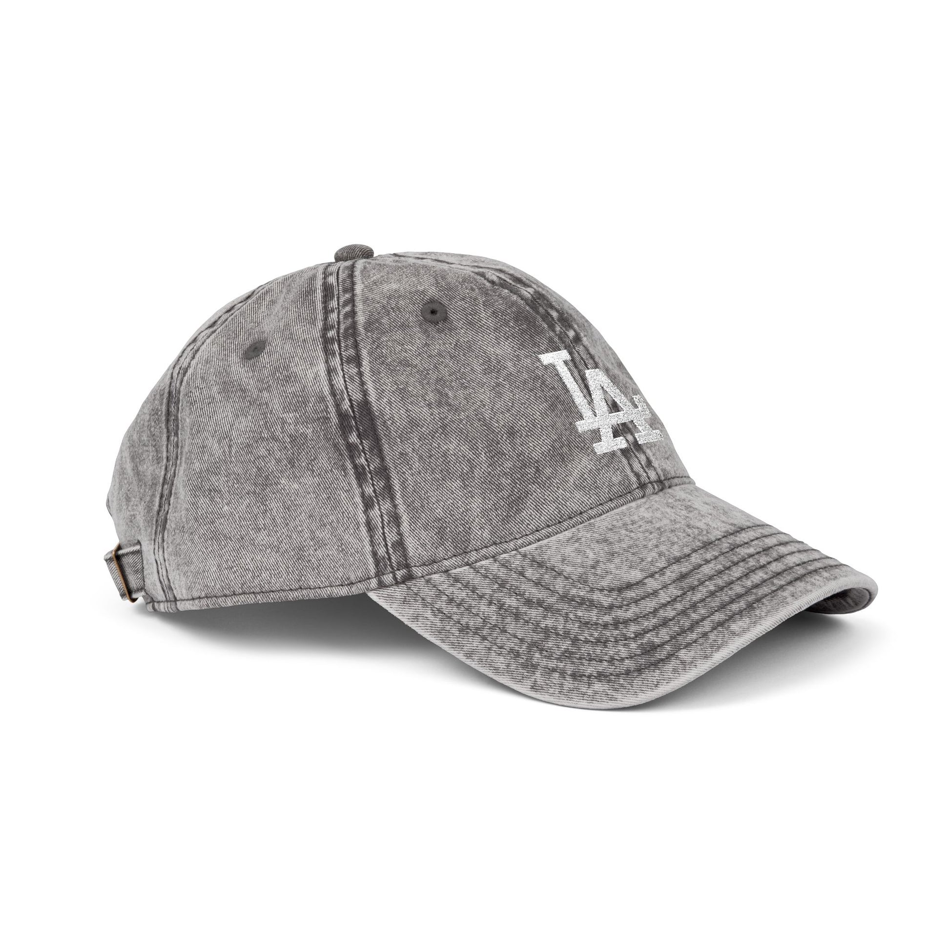 Vintage Embroidered LA Cap — Washed Red Baseball Hat Hats Printify