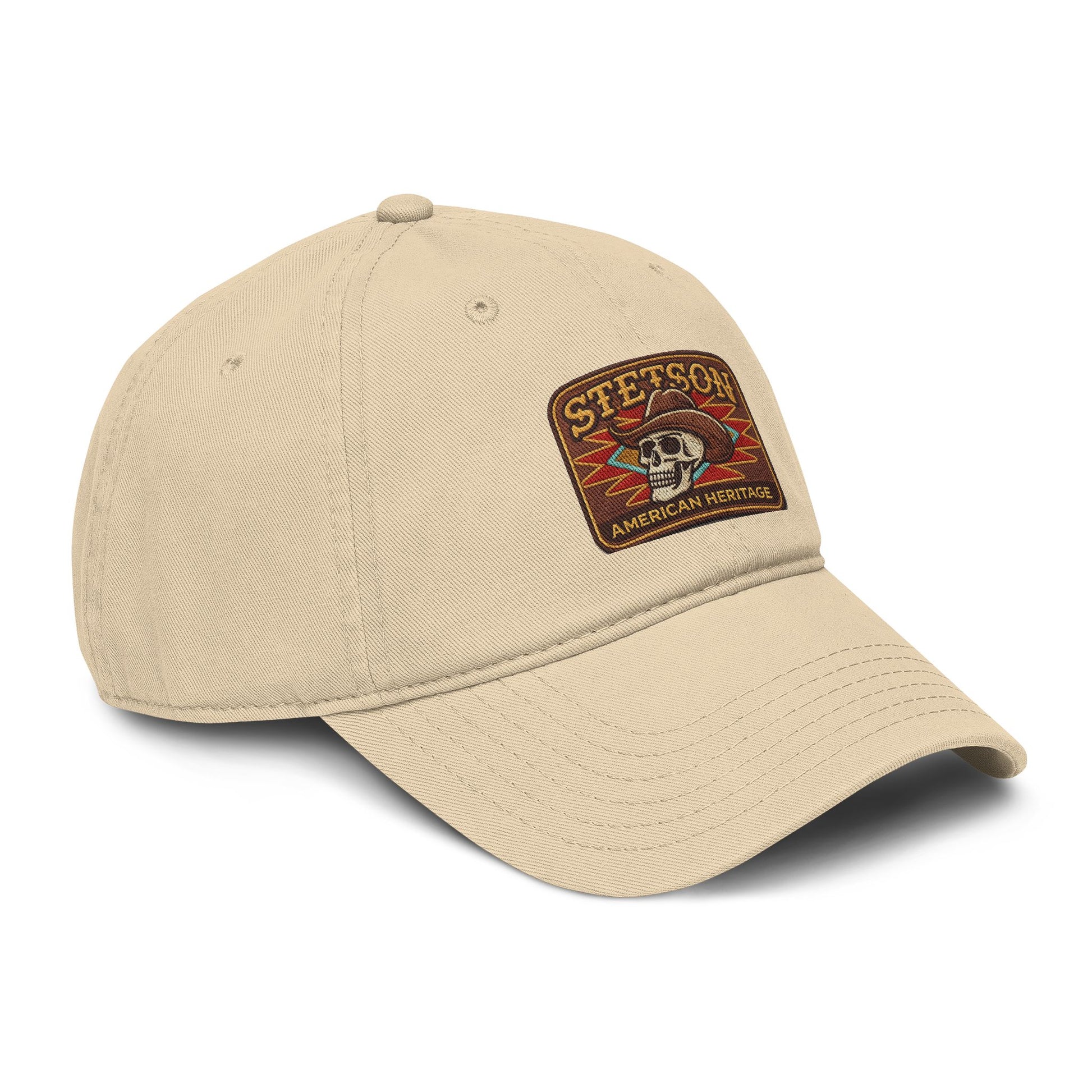 Stetson Skull Patch Baseball Cap — Vintage American Heritage Washed Hat Hats Printify