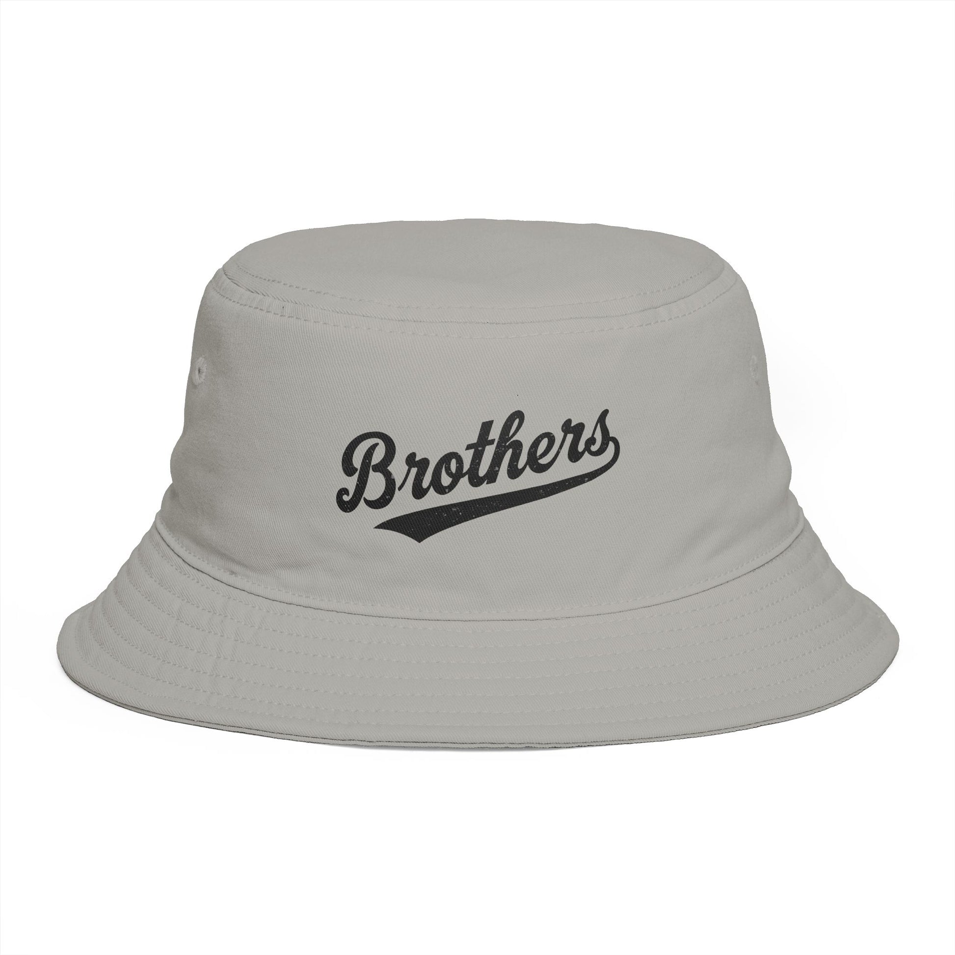 Brothers Script Brown Bucket Hat — Casual Retro Dad Hat for Siblings & Crew Hats Printify One size Storm