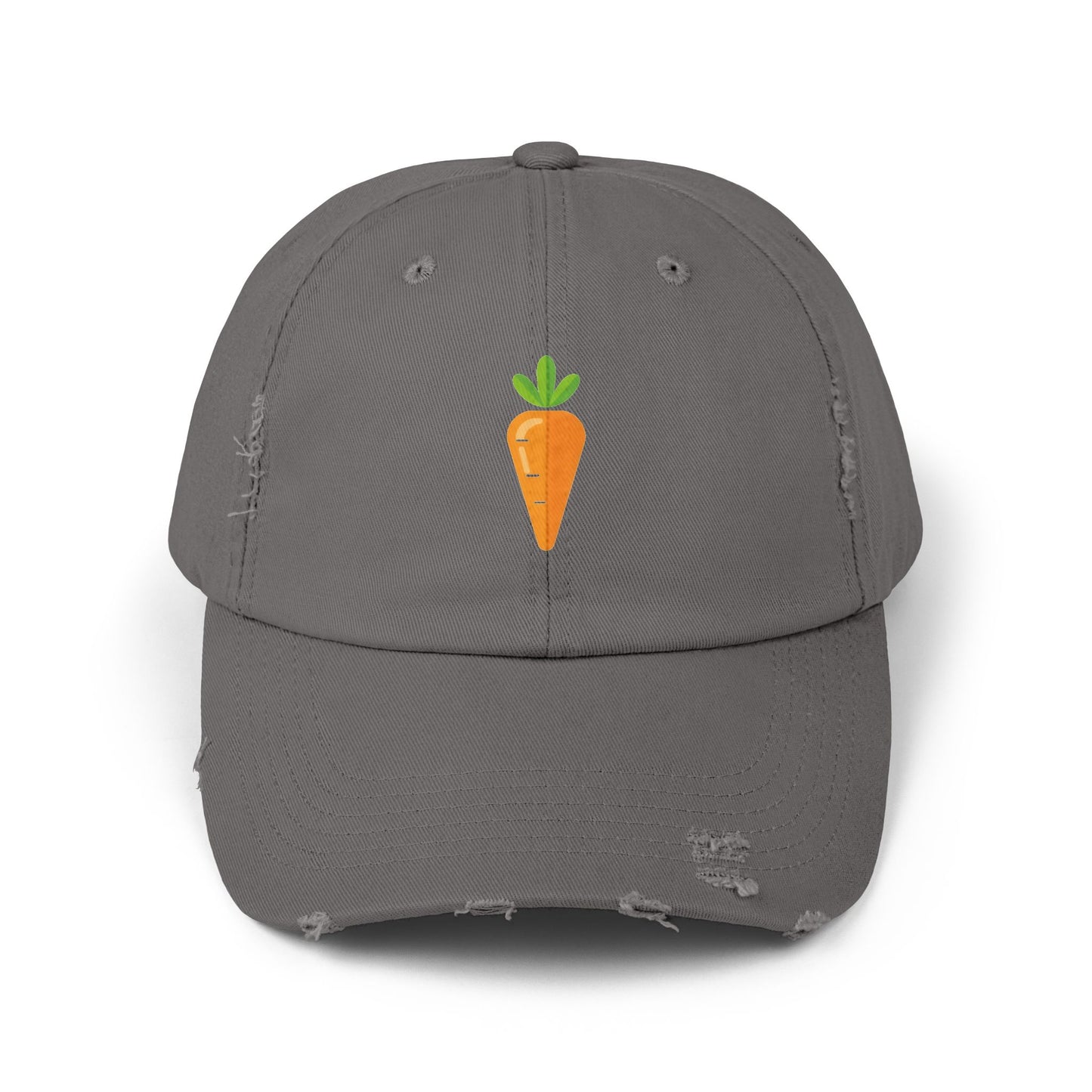 Carrot Patch Distressed Cap — Cute Embroidered Vegetable Baseball Hat Hats Printify Nickel One size