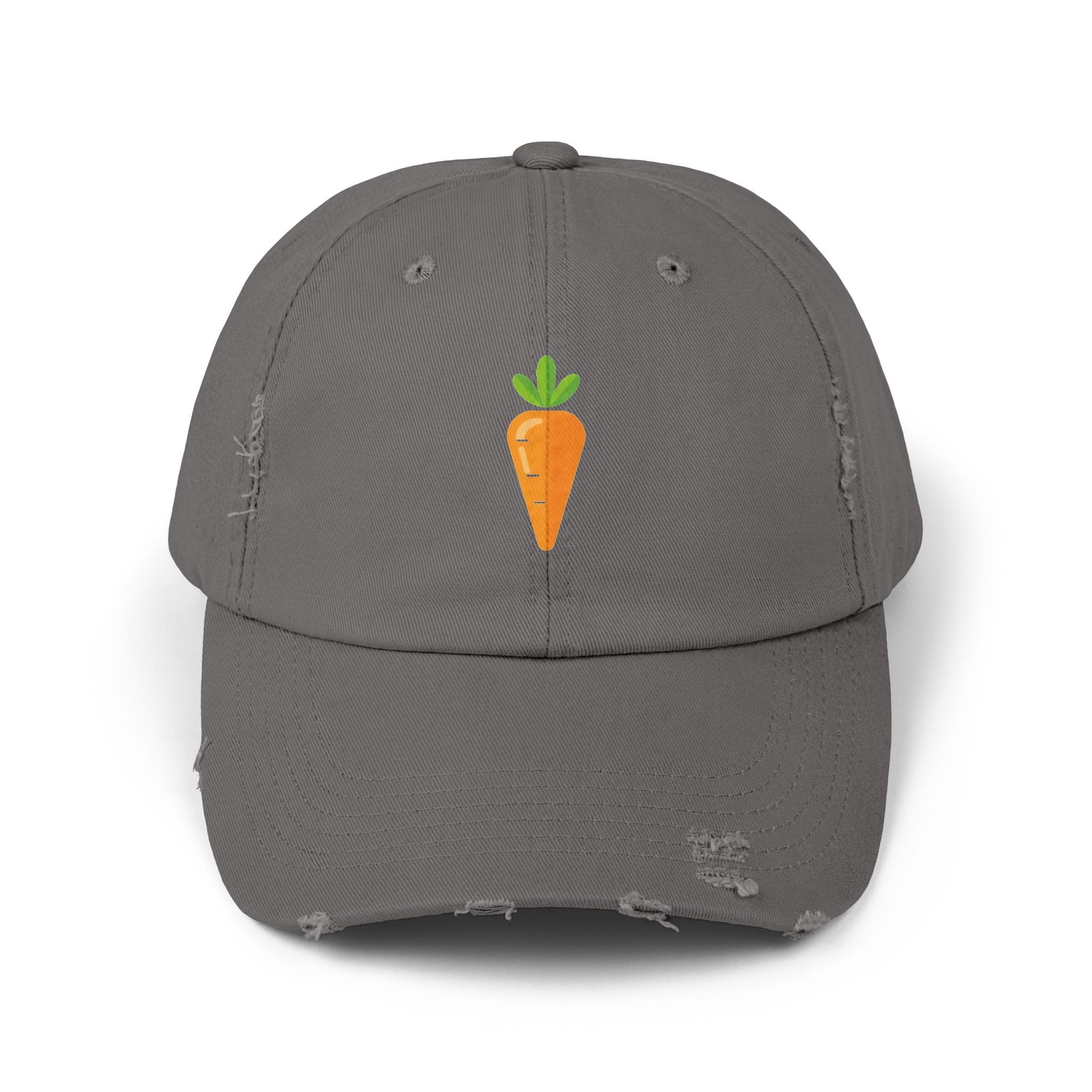 Carrot Patch Distressed Cap — Cute Embroidered Vegetable Baseball Hat Hats Printify Nickel One size