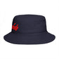 Bucket Hat — Retro Script 'Bucketd' Embroidered Brown Summer Hat
