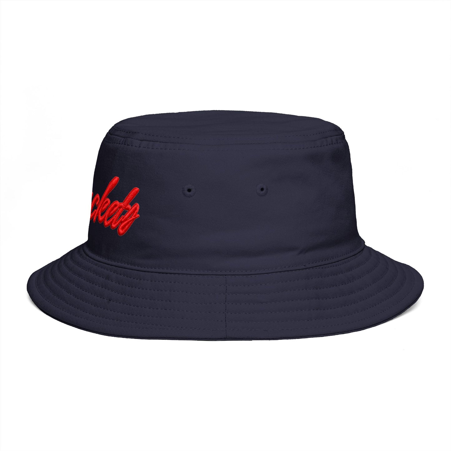 Bucket Hat — Retro Script 'Bucketd' Embroidered Brown Summer Hat