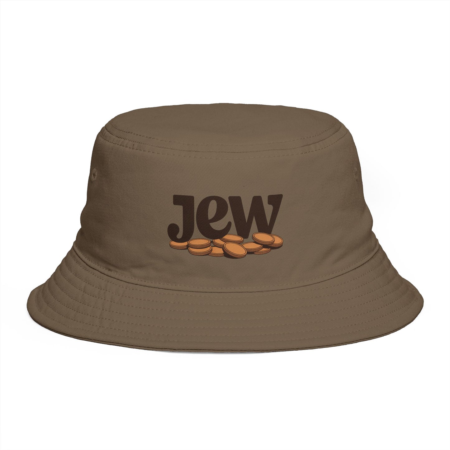 Bucket Hat — 'Jew' Logo with Bagels Embroidery | Retro Jewish Food Pride Cap Hats Printify