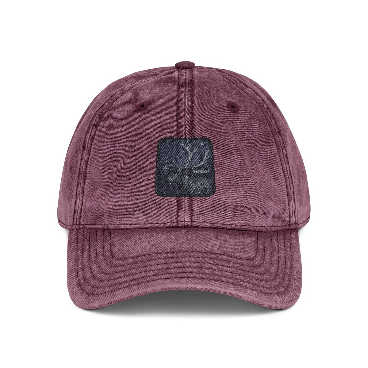 Vintage Embroidered Cap — Starry Night Patch Hats Printify One size Maroon