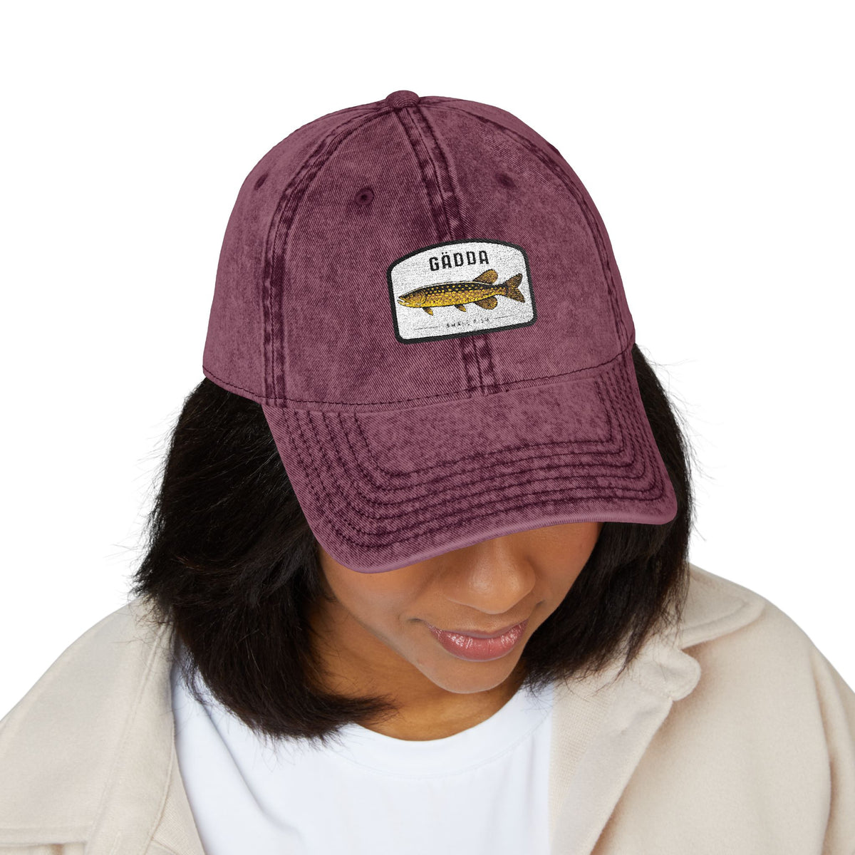 Vintage Fish Embroidered Cap