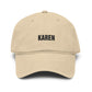 Karen Embroidered Washed Baseball Cap Hats Printify One size Khaki