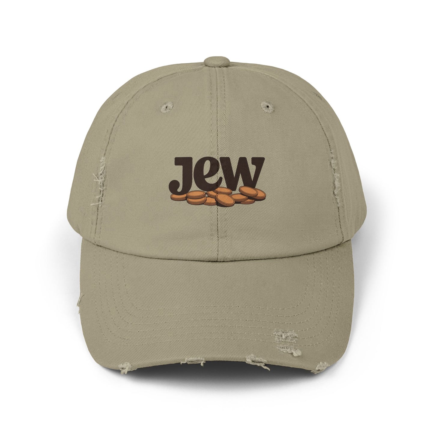 Distressed Coffee Bean Cap — Java Logo Dad Hat Hats Printify Light Olive One size