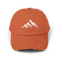 Distressed Mountain Hat — Minimal White Peak Embroidered Cap Hats Printify Burnt Orange One size