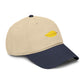 Washed Cotton Baseball Cap with Embroidered Yellow Leaf – Casual Fall Hat