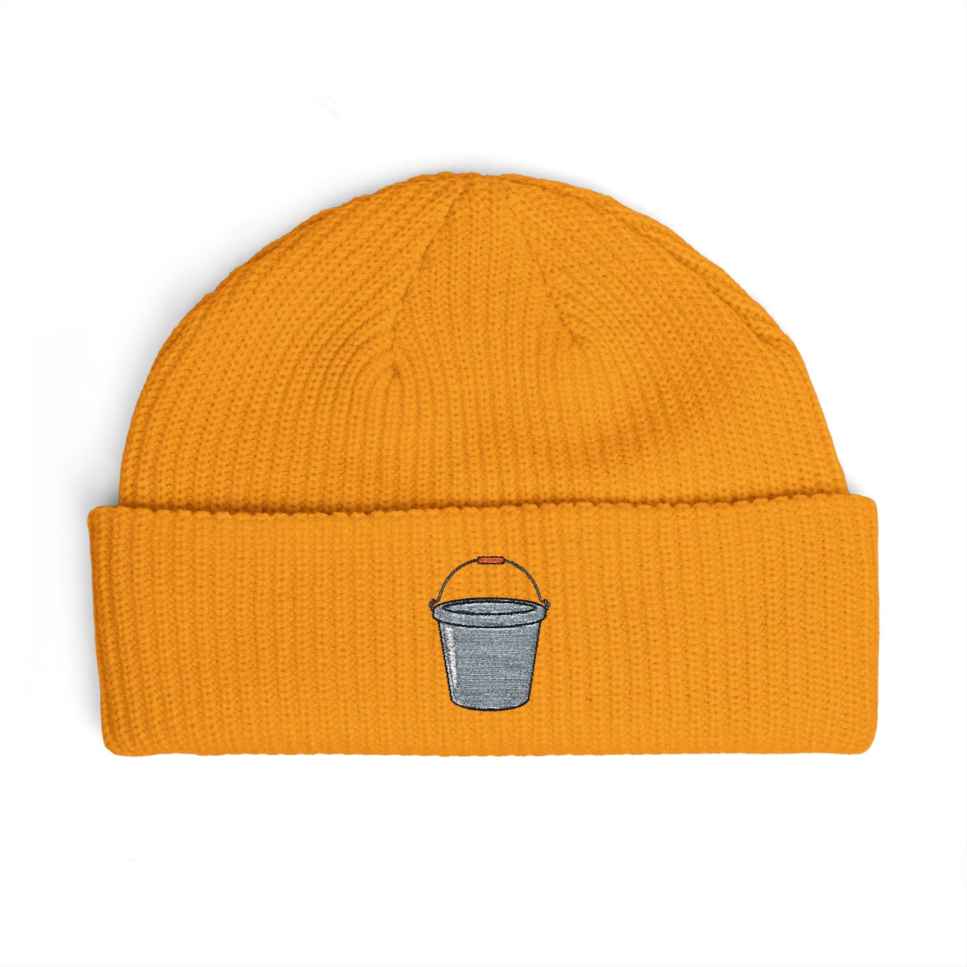 Embroidered Trash Can Cuff Beanie Hats Printify One size Gold