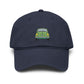 Vintage Green Car Embroidered Baseball Cap — Washed Cotton Dad Hat Hats Printify One size Navy
