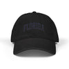Embroidered 'Florida' Denim Hat - Vintage Stitch Dad Cap Hats Printify One size Black