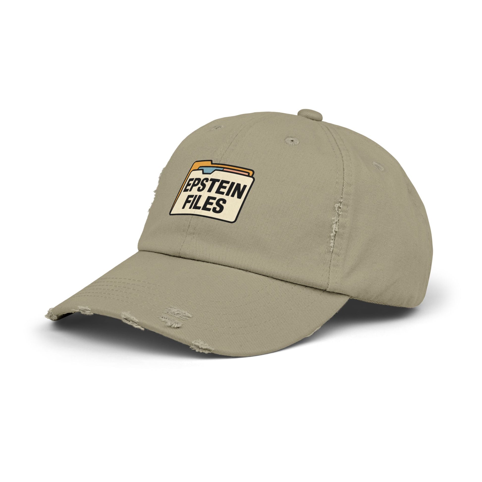 Distressed Cap — "Epstein Files" Vintage Folder Patch Hats Printify