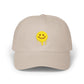 Smiling Melt Dad Cap — Dripping Smiley Embroidered Baseball Hat Hats Printify Stone One size