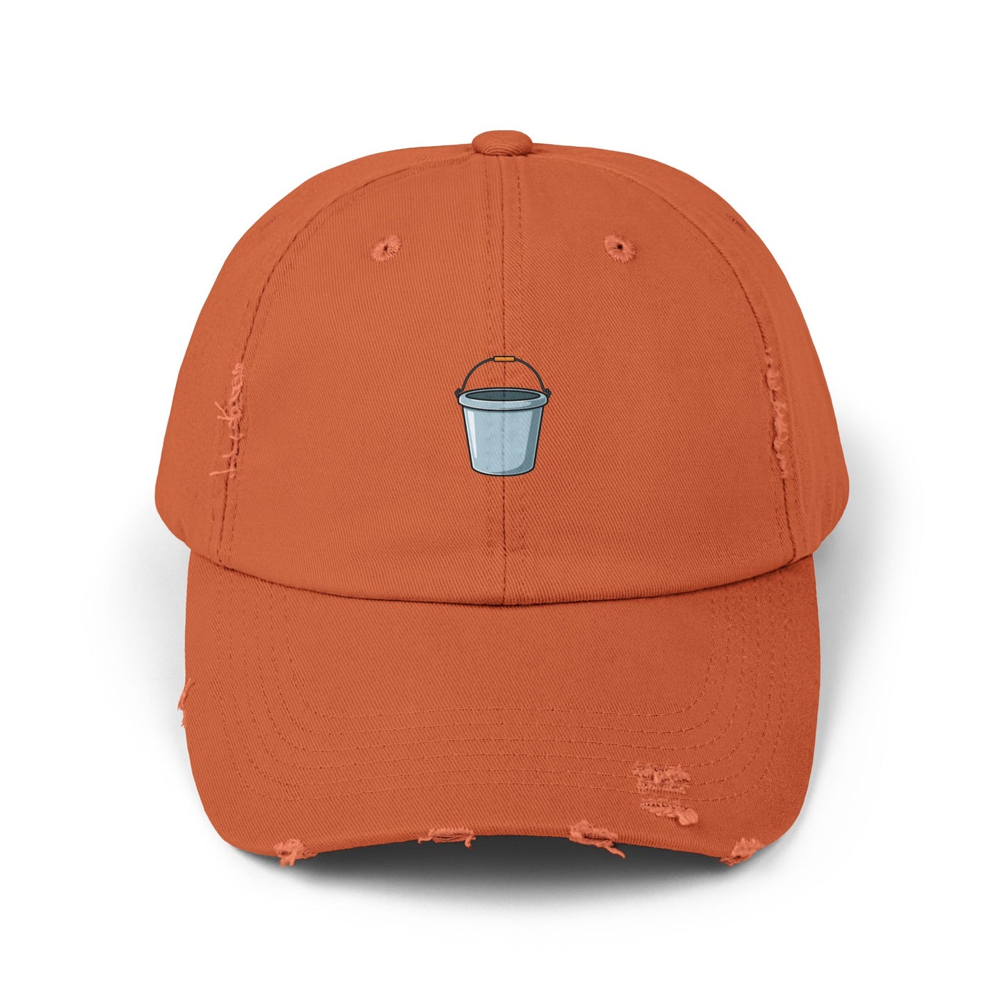 Distressed Bucket Hat — Embroidered Ice Bucket Design Cap Hats Printify Burnt Orange One size