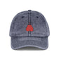 Embroidered Vintage Cherry Cap — Washed Grey Baseball Hat Hats Printify One size Navy