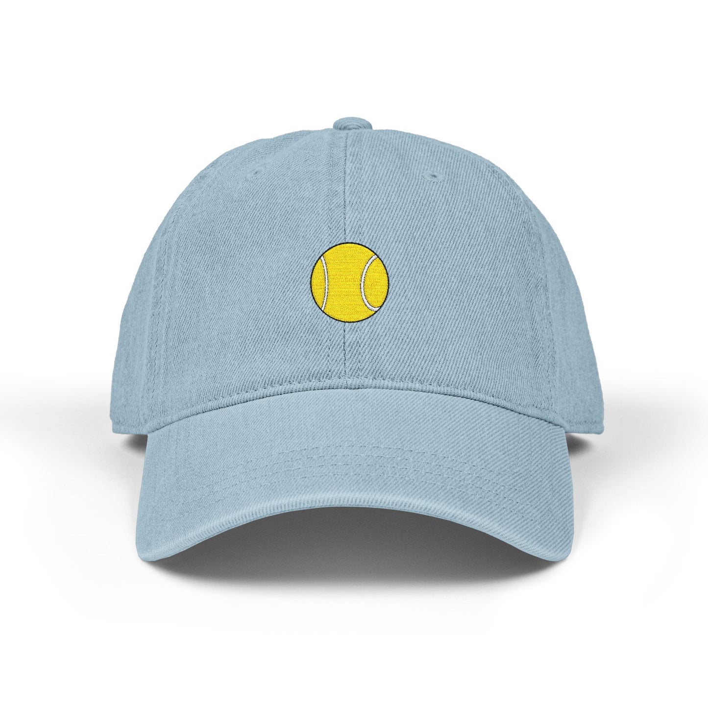 Embroidered Tennis Ball Denim Hat — Casual Sports Cap for Tennis Fans Hats Printify One size Light Blue