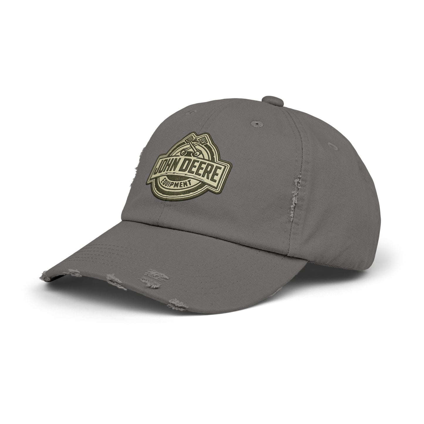 Distressed John Deere Logo Cap — Vintage Farm Equipment Baseball Hat