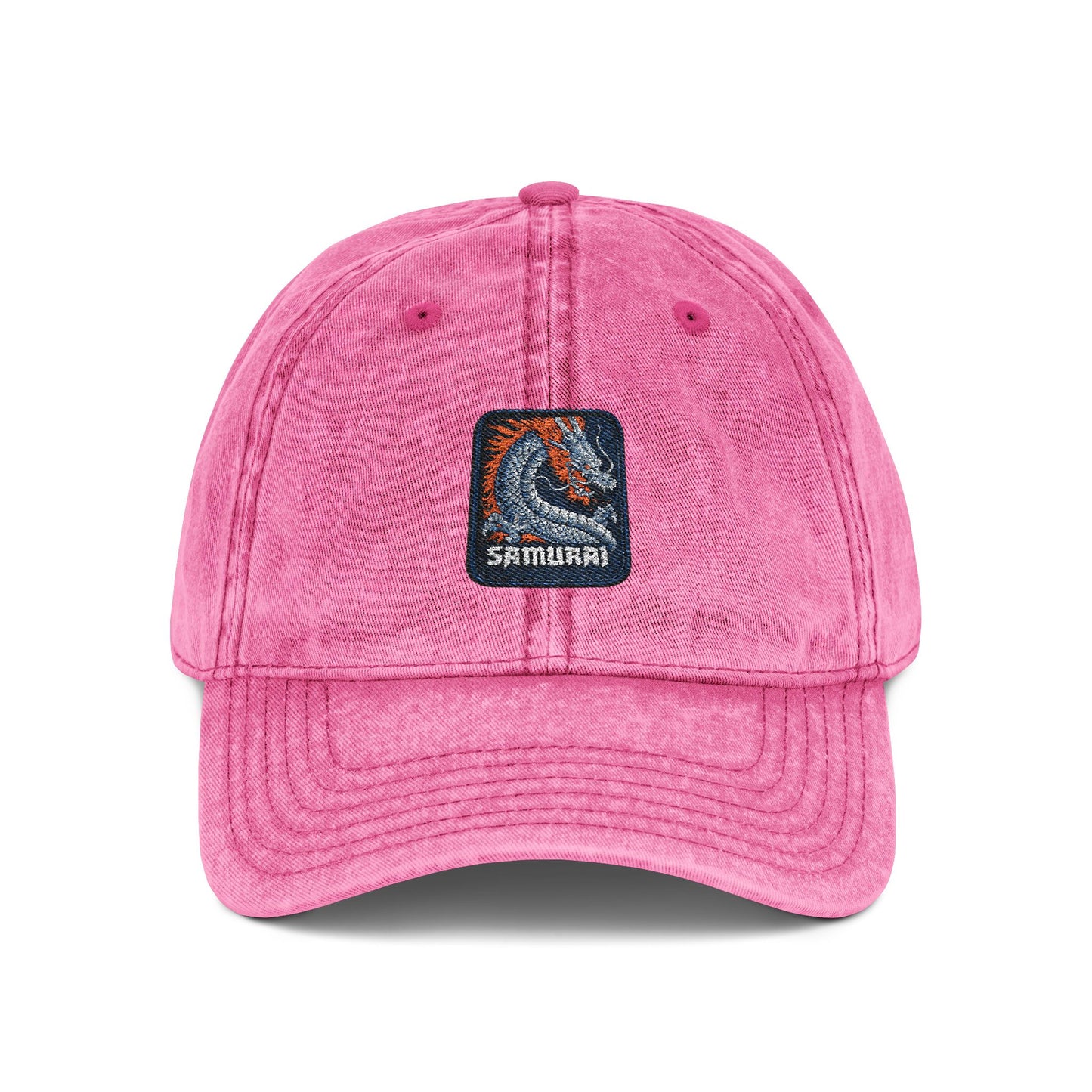 Embroidered Vintage Wave Cap Hats Printify One size Pink