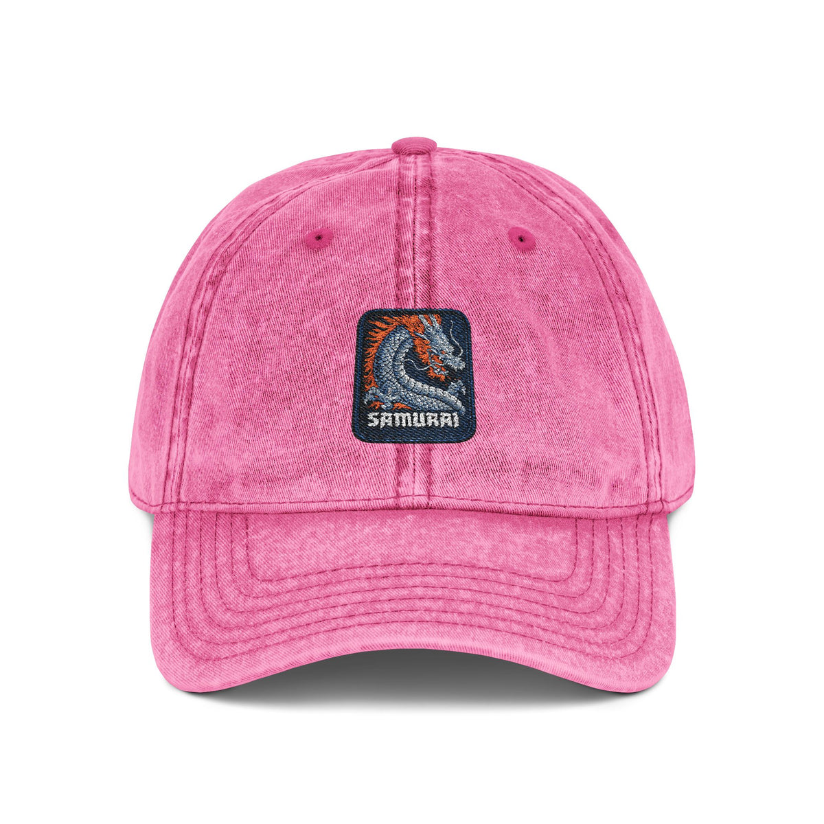 Embroidered Vintage Wave Cap Hats Printify One size Pink