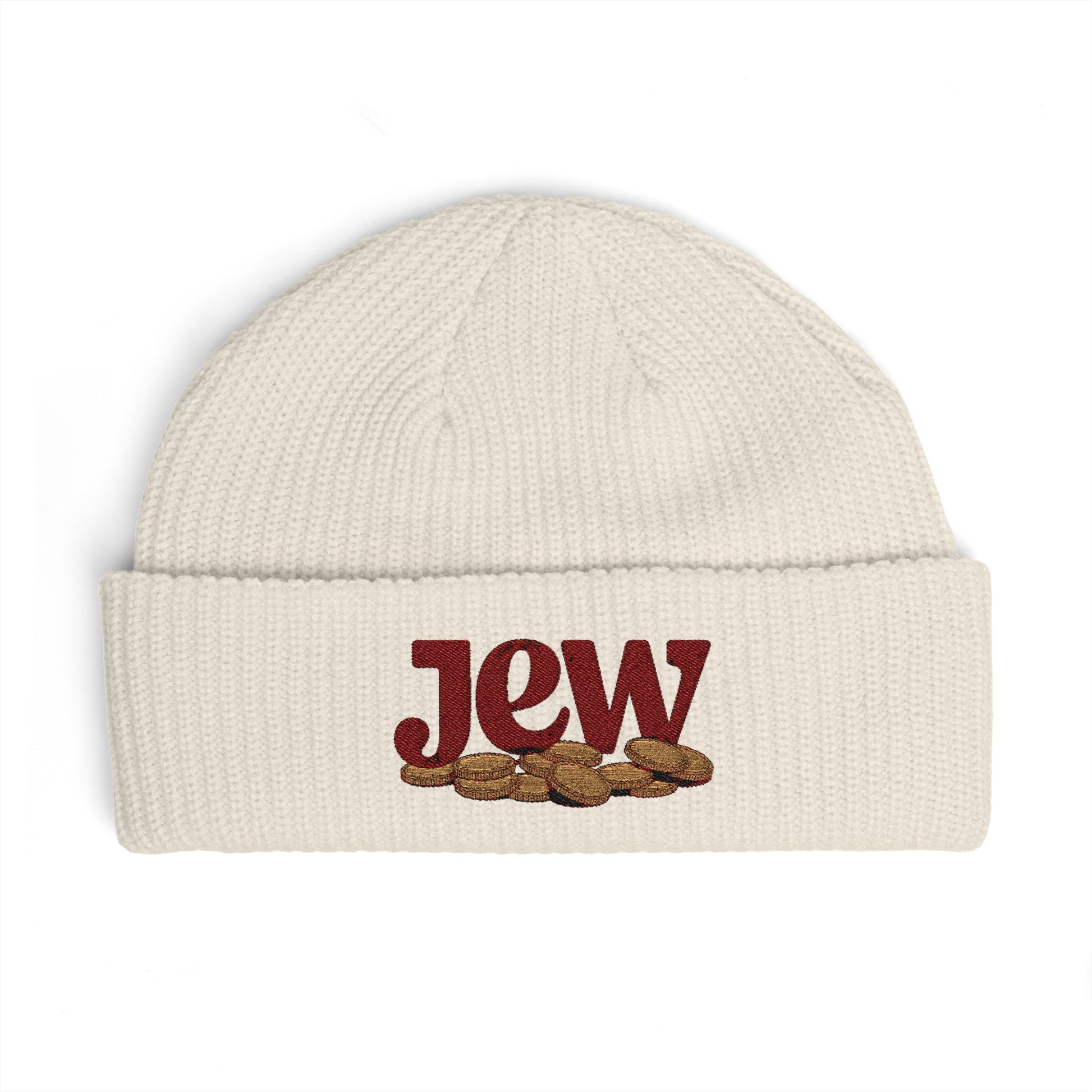 Cuff Beanie Hats Printify One size Ecru