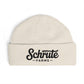 Schrute Farms Cuff Beanie – Embroidered Farm Logo Winter Hat Hats Printify One size Ecru