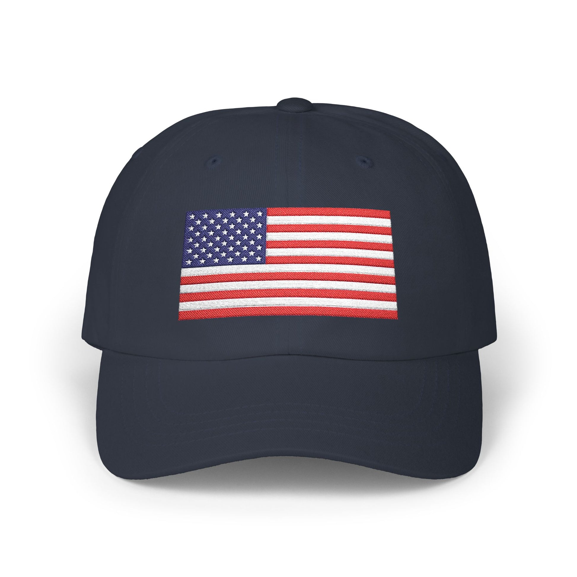 American Flag Dad Cap — Embroidered USA Baseball Hat for 4th of July Hats Printify Navy One size