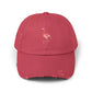 Distressed Flamingo Cap — Embroidered Pink Flamingo Baseball Hat Hats Printify Dashing Red One size