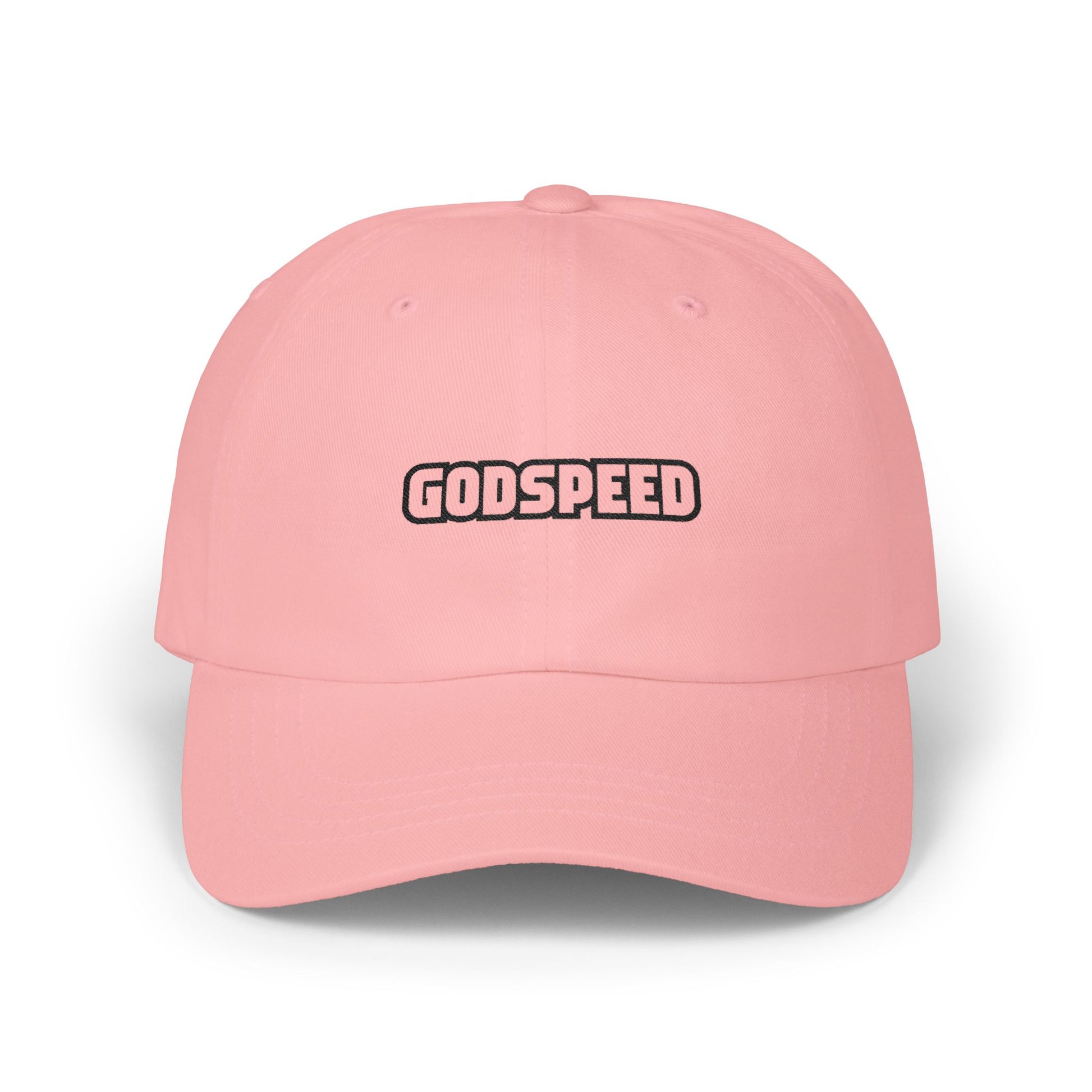 Godspeed Dad Cap — Embroidered Classic Baseball Hat Hats Printify Pink One size