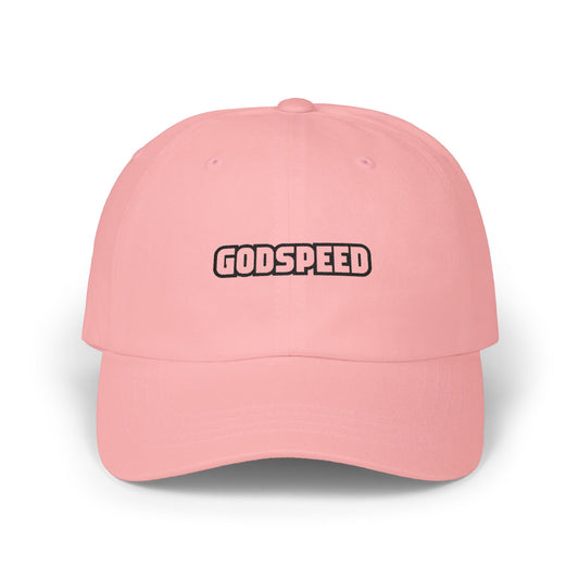 Godspeed Dad Cap — Embroidered Classic Baseball Hat Hats Printify Pink One size