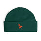 Cuff Beanie with Orange Pushpin Embroidery – Casual Streetwear Knit Hat Hats Printify