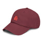 Washed Baseball Cap with Embroidered Red Boxing Gloves — Vintage Sport Dad Hat