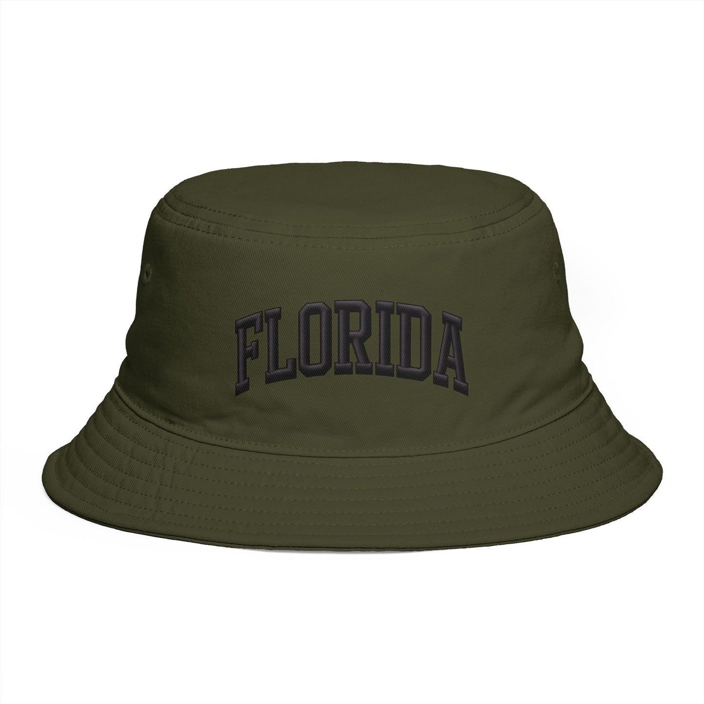 Florida Embroidered Bucket Hat — Retro Collegiate Sun Hat Hats Printify One size Army