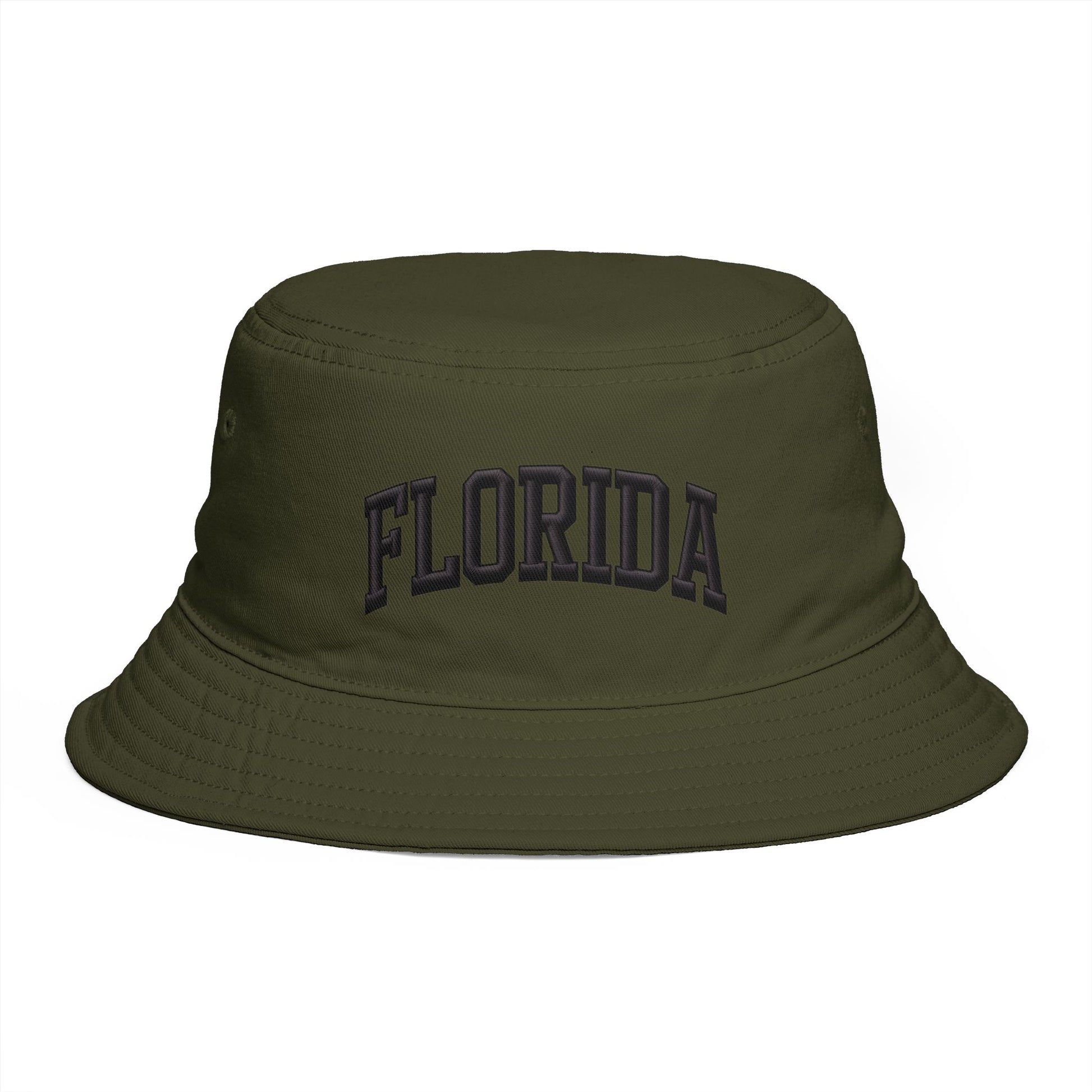 Florida Embroidered Bucket Hat — Retro Collegiate Sun Hat Hats Printify One size Army