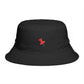 Red Pushpin Embroidered Bucket Hat - Minimal Casual Sun Hat Hats Printify One size Black