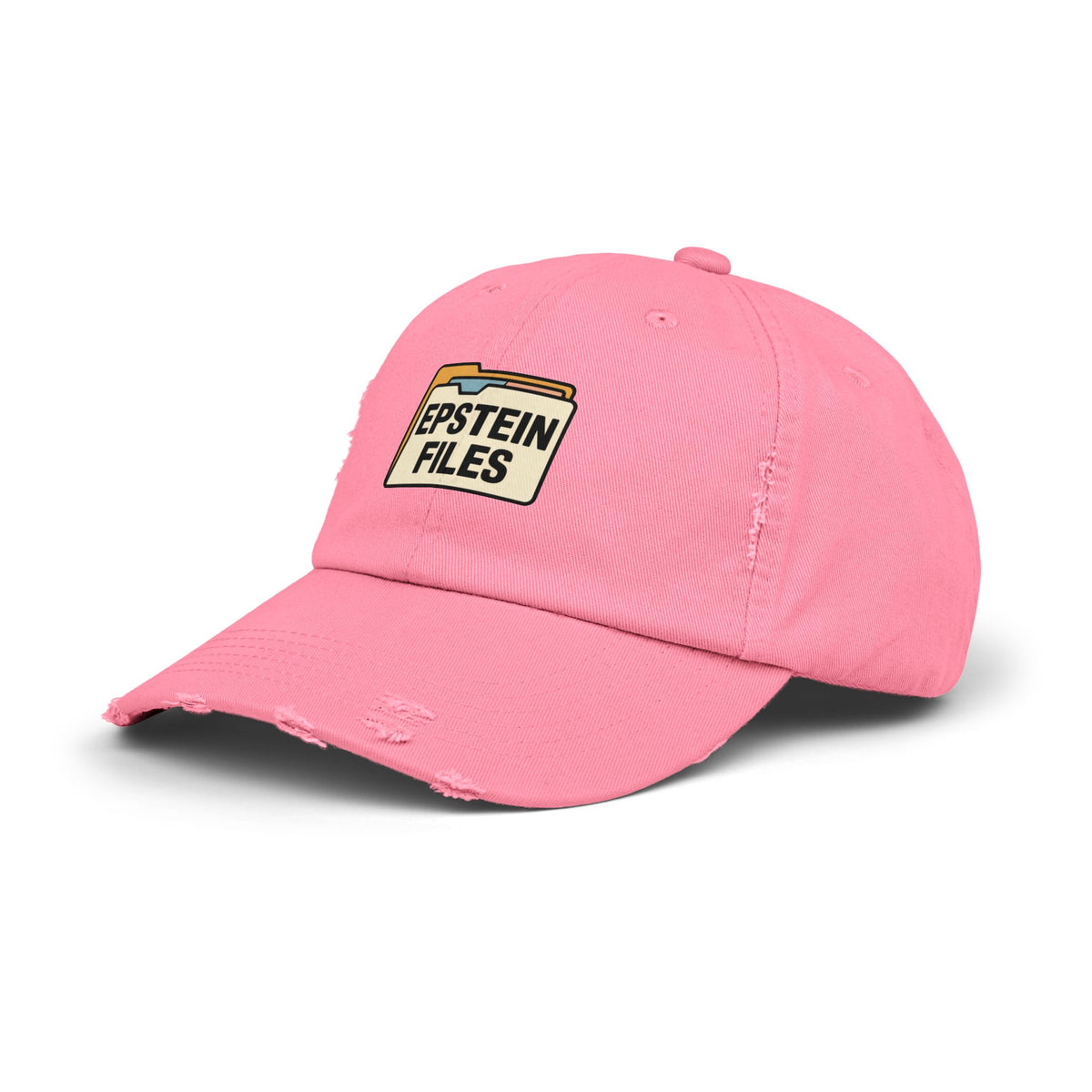 Distressed Cap — "Epstein Files" Vintage Folder Patch Hats Printify