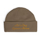 Embroidered Cuff Beanie — "Let's Chug Espresso Martinis" Knit Hat