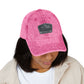 Vintage Embroidered Mountain Patch Cap — Washed Red Dad Hat