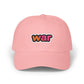 Dad Cap — White Embroidered "war" Patch Hat Hats Printify Pink One size
