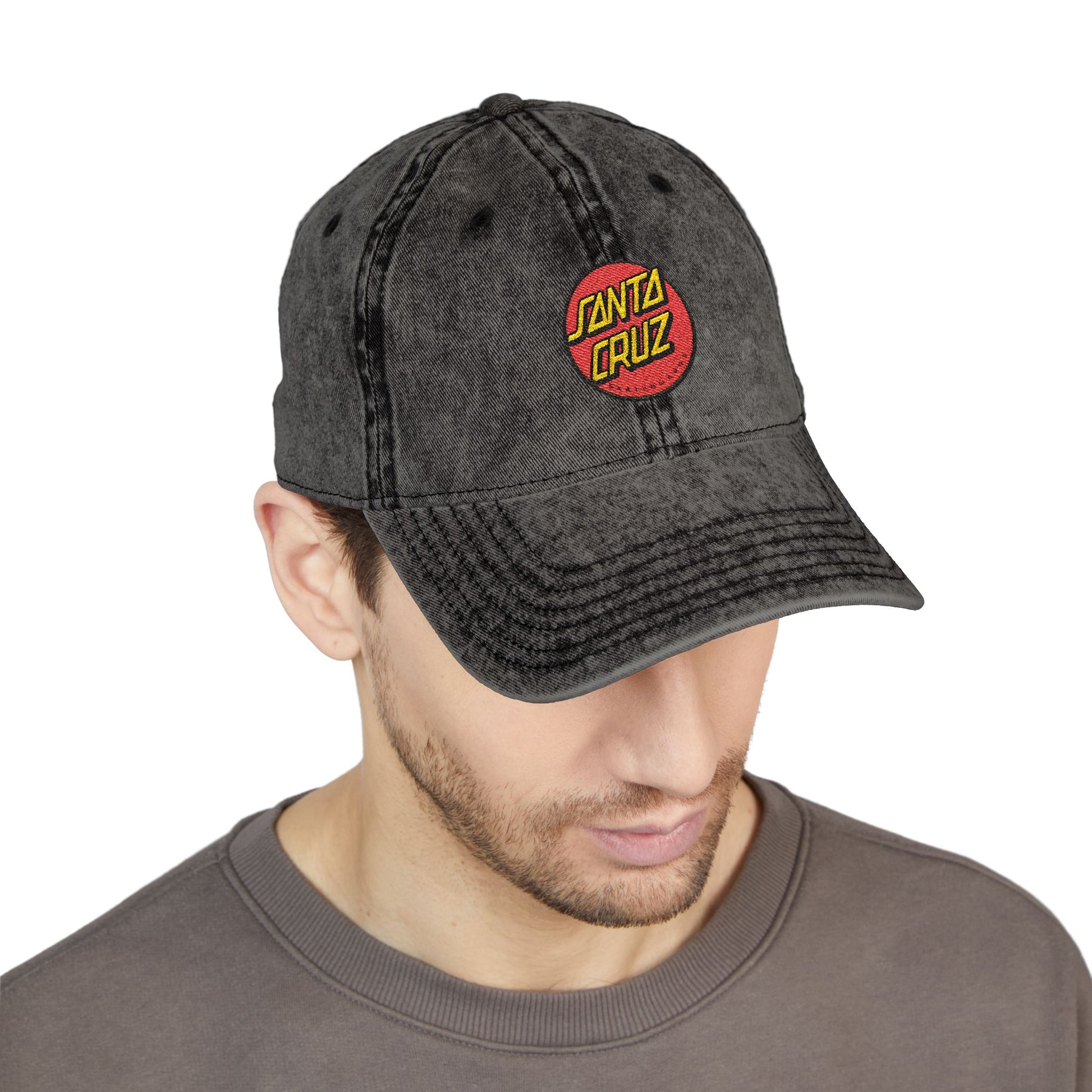 Vintage Embroidered Cap — Santa Cruz Retro Baseball Hat Hats Printify