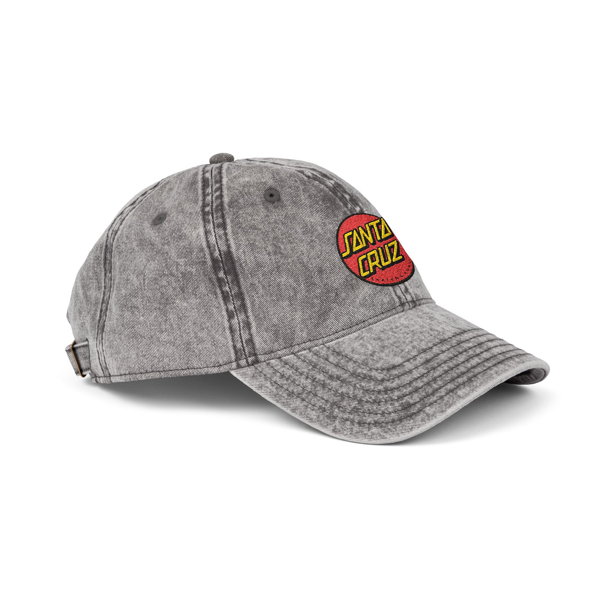Vintage Embroidered Cap — Santa Cruz Retro Baseball Hat Hats Printify One size Charcoal Grey
